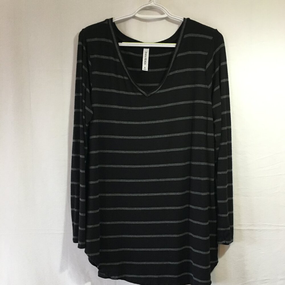 Zenana Premium Lung Sleeve Striped Tee